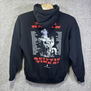 One Of These Days Hoodie Mens XL Black Fleece Zach Bryan Quittin Time Sweatshirt